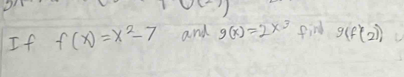 If f(x)=x^2-7 and g(x)=2x^3 find g(f'(2))