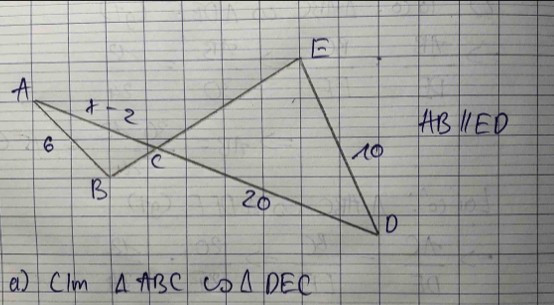 AB IED
e) cim△ ABCCO△ DEC