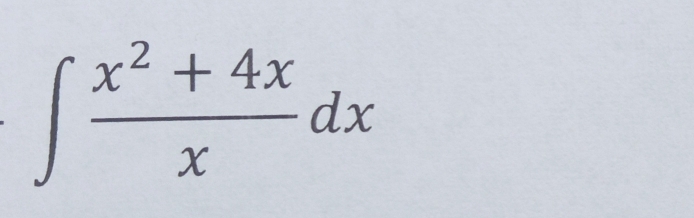 ∈t  (x^2+4x)/x dx