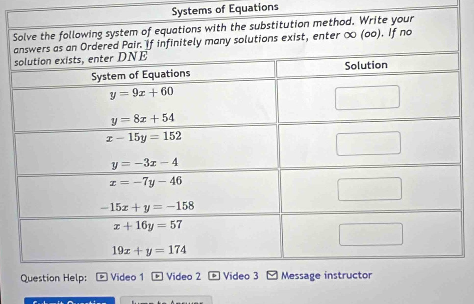 Systems of Equations
S