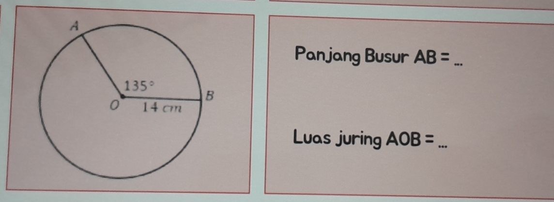 Panjang Busur AB= _
Luas juring AOB= _