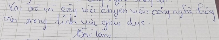 Yai gō yèi eng uèi chgen wèn cong nghú dg 
bin areng linh ui giāo duc. 
Bei leim.