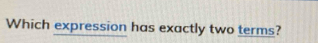 Which expression has exactly two terms?