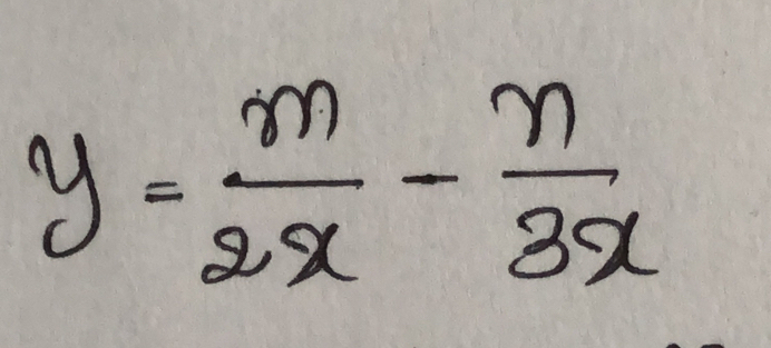 y= m/2x - n/3x 