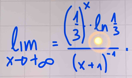 limlimits _xto +∈fty =frac beginpmatrix 4)^x3endpmatrix · ln  1/3 (x+1)^-1·