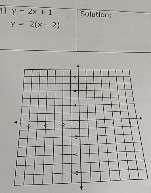 4] y=2x+1 Solution:
y=2(x-2)