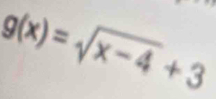 g(x)=sqrt(x-4)+3