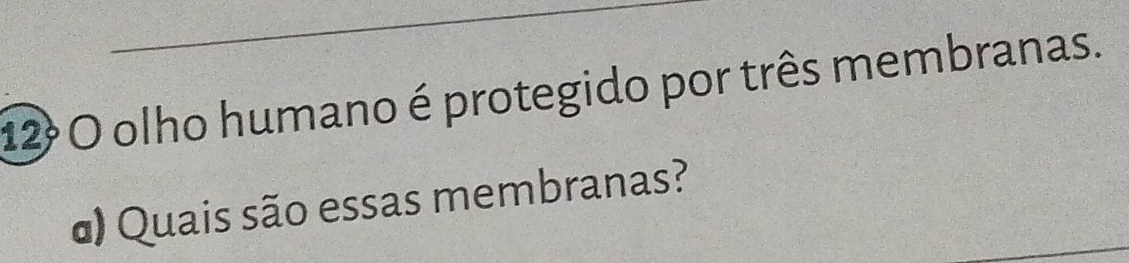 olho humano é protegido por três membranas. 
d) Quais são essas membranas?