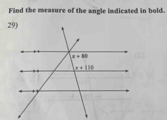 Find the measure of the angle indicated in bold.