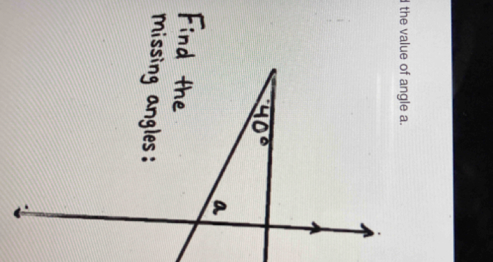 the value of angle a.