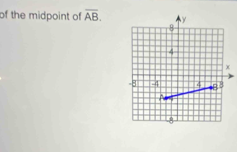 of the midpoint of overline AB.