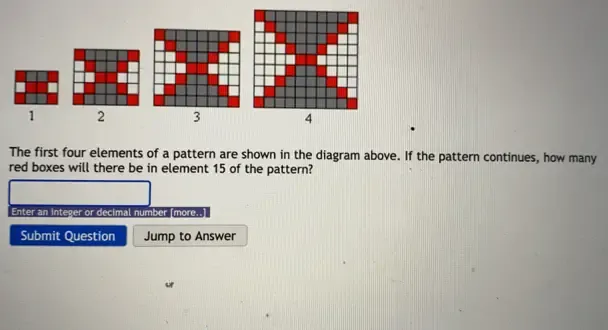 Solved: 1 2 3 4 The first four elements of a pattern are shown in the ...