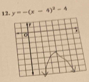 y=-(x-4)^2-4