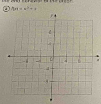 the and benavior or the graph 
o f(x)=x^3+x
x