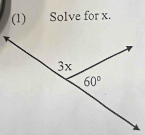 (1) Solve for x.