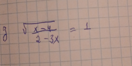 gsqrt(frac x-4)2-3x=1