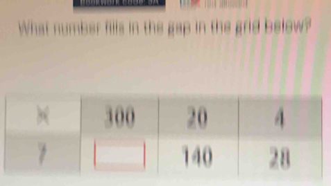 What number fills in the gap in the grid below?