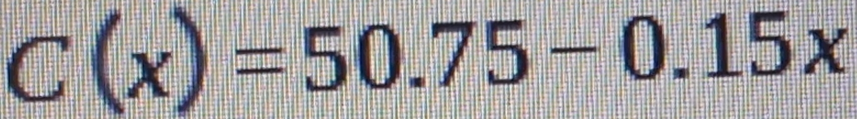 C(x)=50.75-0.15x