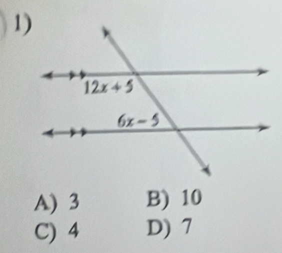 A) 3 B) 10
C) 4 D) 7