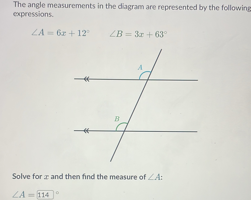 Solved: The angle measurements in the diagram are represented by the ...