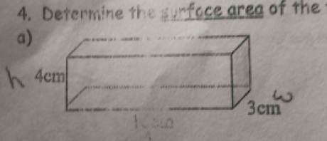 Determine the surface area of the 
a)