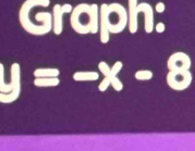 Graph:
y=-x-8