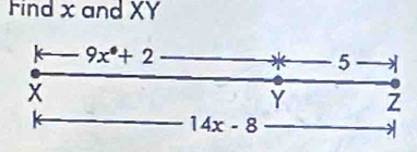 Find x and XY