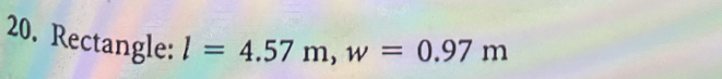 Rectangle: l=4.57m, w=0.97m