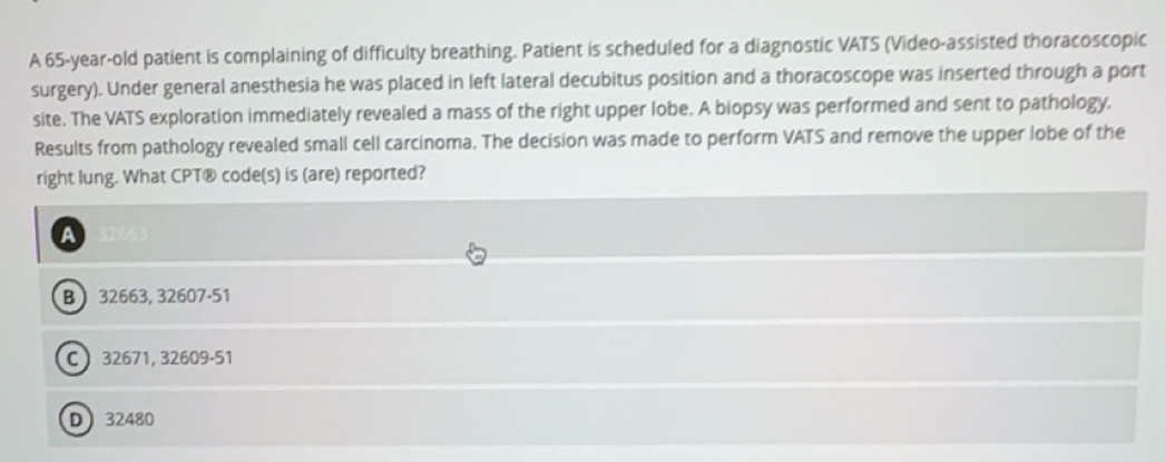 Solved: A 65-year-old patient is complaining of difficulty breathing ...