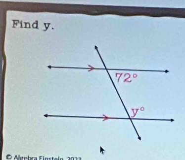 Find y.
O Algebra Finsteln 2023