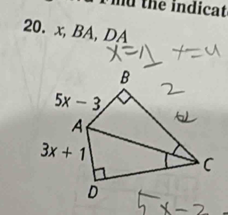 mu the indicat
20. x, BA, DA