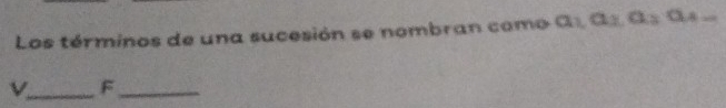 Los términos de una sucesión se nombran como a_1,a_3,a_3a_4 _ 
v_ F_