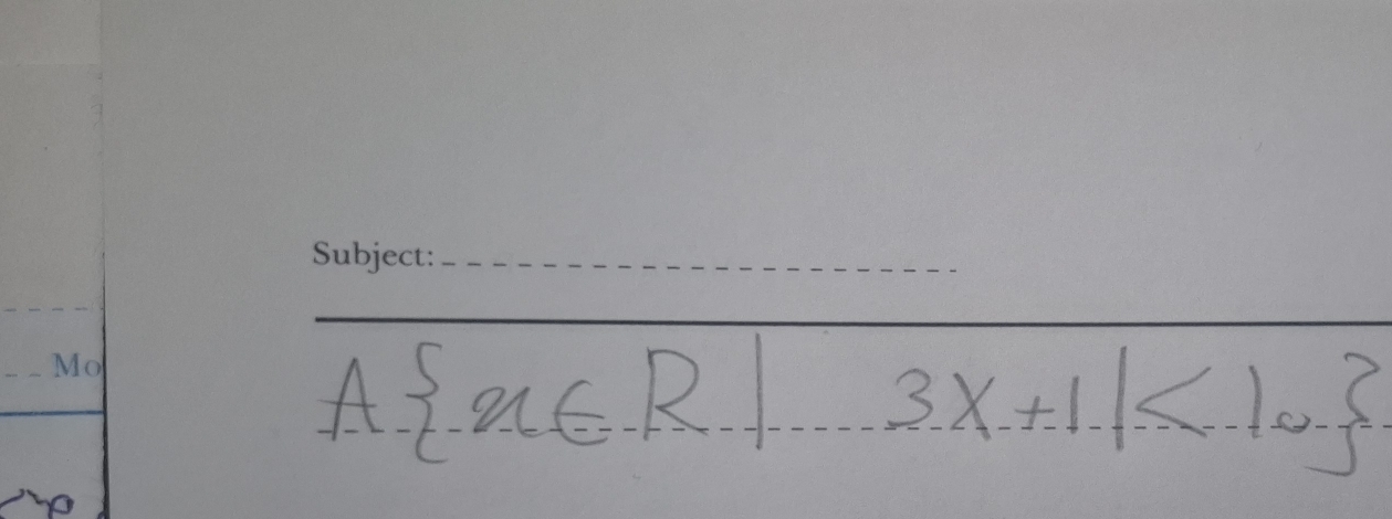 A x∈ R|-3x+1|≤ 10