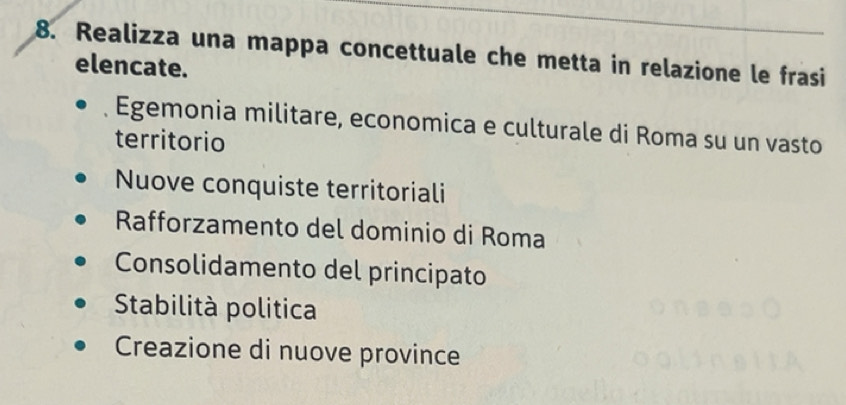 Risolto:Realizza una mappa concettuale che metta in relazione le frasi ...