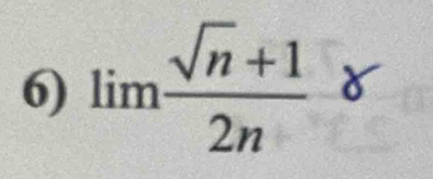 limlimits  (sqrt(n)+1)/2n 