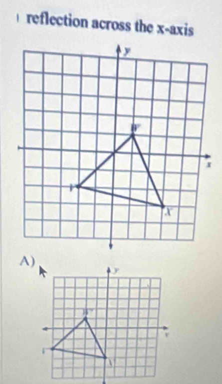 reflection across the x-axis 
A)