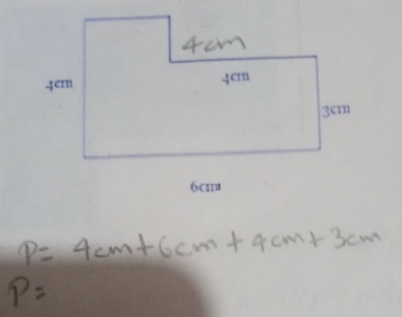 P=4cm+6cm+4cm+3cm
P=