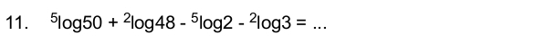 ^5log 50+^2log 48-^5log 2-^2log 3= _