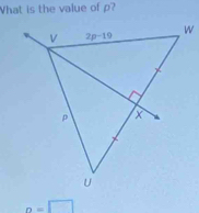 What is the value of p?
n=□