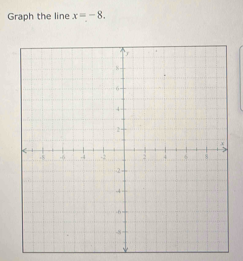 Graph the line x=-8.