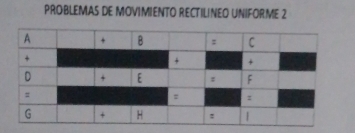 PROBLEMAS DE MOVIMIENTO RECTILINEO UNIFORME 2