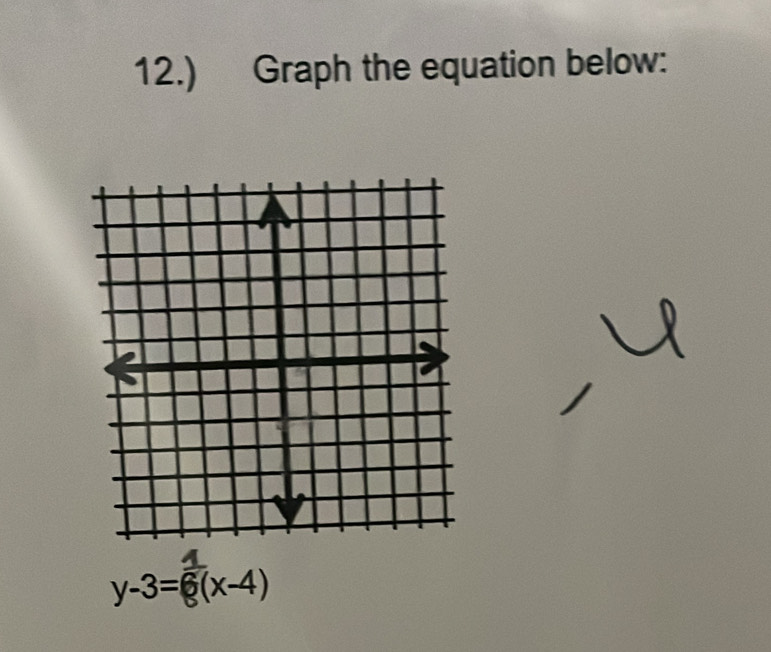 12.) Graph the equation below:
y-3=6(x-4)