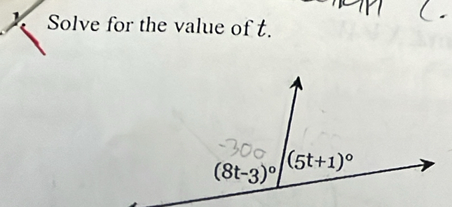 Solve for the value of t.