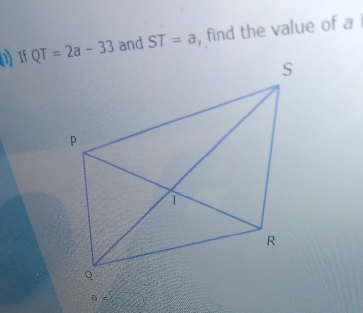 () If  and ST=a , find the value of a i
a=□