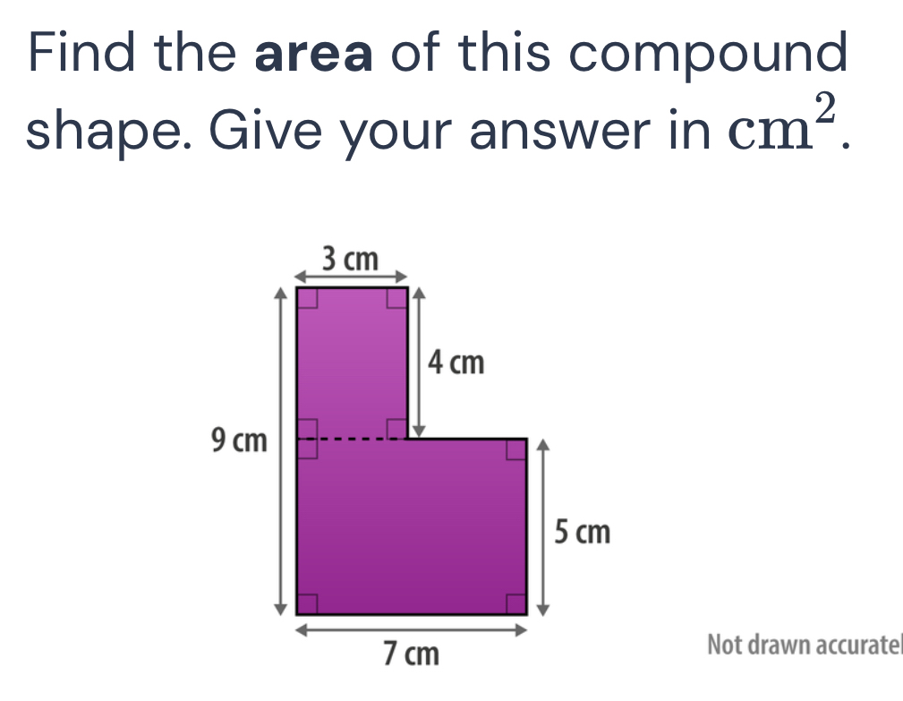 Solved: Find the area of this compound shape. Give your answer in cm^2 ...