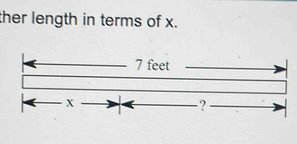 ther length in terms of x.
7 feet