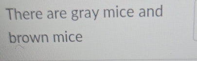 There are gray mice and 
brown mice