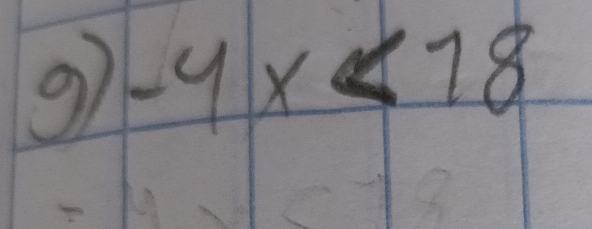 9 -4x<18</tex>