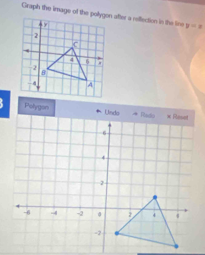 y=x
Polygon