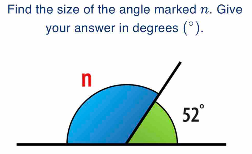 Find the size of the angle marked n. Give
your answer in degrees (^circ ).